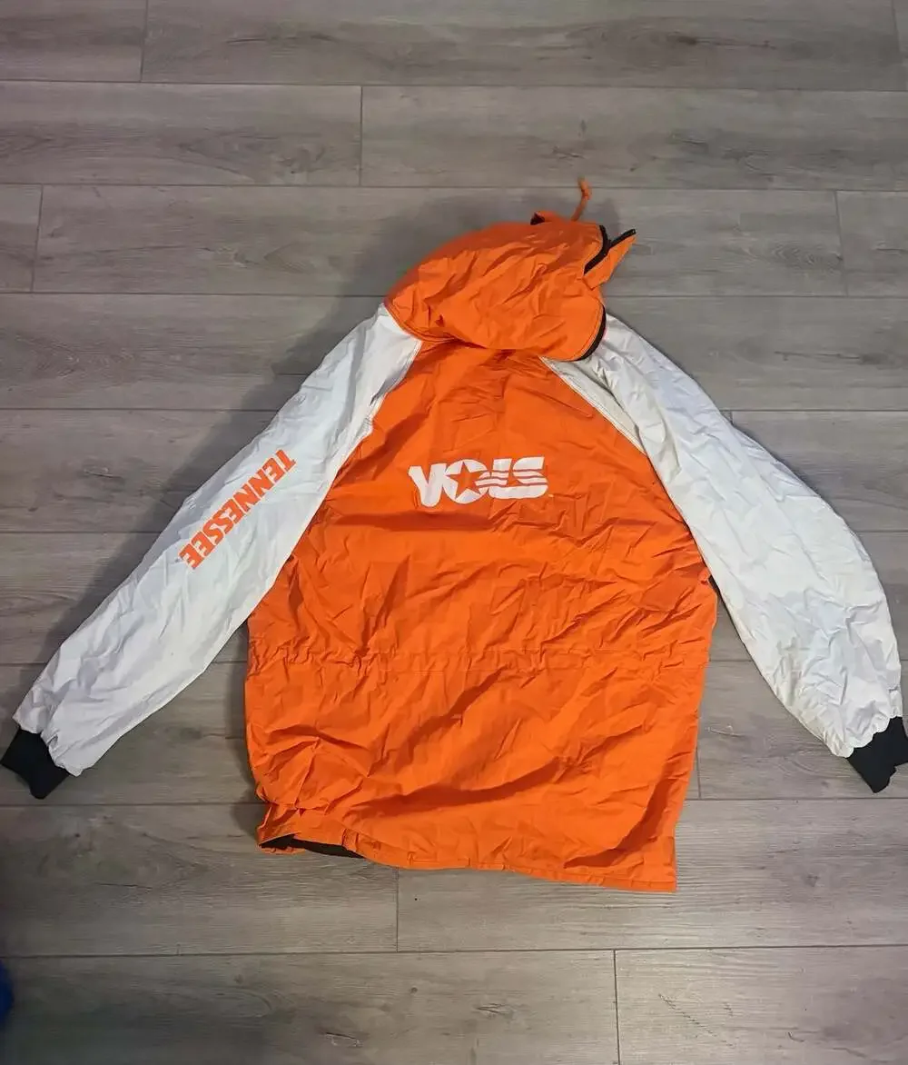 Vintage 1990s Tennessee Volunteers NCAA Colorblock Rain Windbreaker Jacket